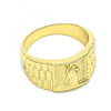 Anillo de Hombre 01.380.0009.10 Oro Laminado, Diseño de San Judas, Pulido, Dorado