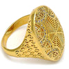 Anillo Multi Piedra 01.118.0055.09 Oro Laminado, con Cristal Blanca, Pulido, Dorado