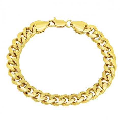 Pulsera Básica 5.223.010.09 Oro Laminado, Diseño de Miami Cubana, Pulido, Dorado