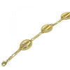 Pulsera Elegante 03.63.2079.08 Oro Laminado, Diseño de Concha, Pulido, Dorado