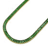 Gargantilla Elegante 04.130.0001.7.12 Oro Laminado, Diseño de Baguette, con Zirconia Cubica Verde, Pulido, Dorado