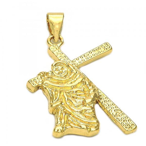 Dije Religioso 5.190.030 Oro Laminado, Diseño de Crucifijo, Dorado