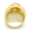 Anillo Multi Piedra 01.160.0003.10 Oro Laminado, Diseño de Flor, con Cristal Blanca, Pulido, Dorado