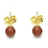 Arete Dormilona 02.63.2118.4 Oro Laminado, Diseño de Bola, Pulido, Dorado