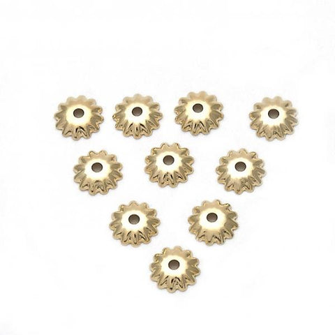 Cap 12.63.0020 Oro Laminado, Diseño de Flor, Diamantado, Dorado