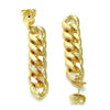 Arete Largo 02.63.2734 Oro Laminado, Diseño de Miami Cubana, Pulido, Dorado