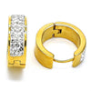 Argolla Huggie 02.230.0008.20 Acero Inoxidable, con Zirconia Cubica Blanca, Pulido, Dorado