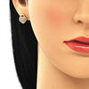 Arete Dormilona 02.156.0441.2 Oro Laminado, Diseño de Candado y Corazon, Diseño de Candado, con Micro Pave Granate, Pulido, Dorado