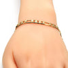 Pulsera Básica 5.222.014.08 Oro Laminado, Diseño de Figaro, Pulido, Dorado