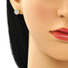 Arete Dormilona 02.156.0547 Oro Laminado, con Micro Pave Blanca, Pulido, Dorado