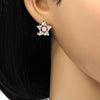 Arete Dormilona 02.217.0082.6 *PROMO* Oro Laminado, Diseño de Estrella, con Zirconia Cubica Rosado y Blanca, Pulido, Dorado