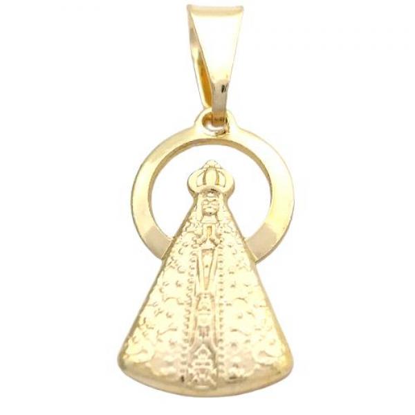 Dije Religioso 05.58.0010 Oro Laminado, Diseño de Caridad del Cobre, Pulido, Dorado