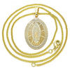 Collares con Dije 04.106.0050.1.20 Oro Laminado, Diseño de Guadalupe, Pulido, Dorado