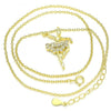 Collares con Dije 04.336.0157.2.16 Plata Rodinada, con Zirconia Cubica Blanca, Pulido, Dorado