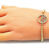 Pulsera Bolo Ajustable 03.341.0152.11 Oro Laminado, Diseño de Bola, con Micro Pave Blanca y Zirconia CubicaBlanca, Pulido, Dorado