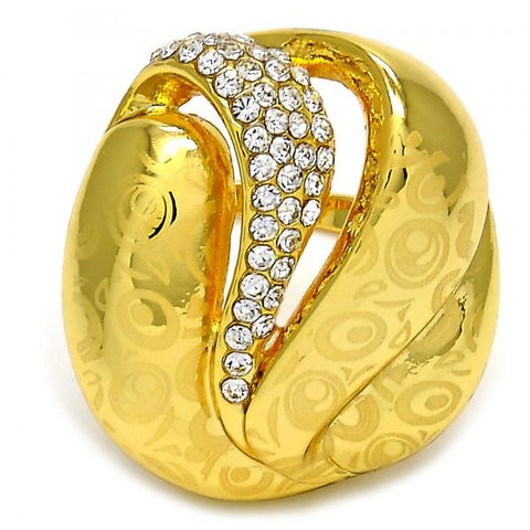 Anillo Multi Piedra 01.241.0027.07 Oro Laminado, con Cristal Blanca, Pulido, Dorado