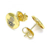 Arete Dormilona 02.156.0554 Oro Laminado, Diseño de Mano de Dios, con Micro Pave Zafiro Azul y Blanca, Pulido, Dorado