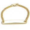 Pulsera con Placa 03.63.1841.06 Oro Laminado, Pulido, Dorado