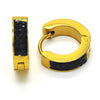 Argolla Huggie 02.216.0020.15 Acero Inoxidable, con Cristal Negro, Pulido, Tono Dorado