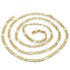 Gargantilla Básica 5.222.031.30 Oro Laminado, Diseño de Figaro, Diamantado, Dorado