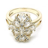 Anillo Multi Piedra 01.210.0099.07 Oro Laminado, con Zirconia Cubica Blanca, Pulido, Dorado
