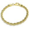 Pulsera Básica 5.222.033.08 Oro Laminado, Diseño de Rope, Pulido, Dorado