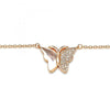 Collares con Dije 04.336.0098.1.16 Plata Rodinada, Diseño de Mariposa, con Micro Pave Blanca, Pulido, Oro Rosado