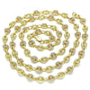 Gargantilla Elegante 04.63.1406.30 Oro Laminado, Diseño de Puff Mariner, con Micro Pave Blanca, Pulido, Dorado