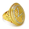 Anillo Multi Piedra 01.118.0031.09 Oro Laminado, con Micro Pave Blanca, Pulido, Dorado