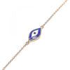 Pulsera Elegante 03.336.0073.1.07 Plata Rodinada, Diseño de Ojo Griego, Esmaltado Azul, Oro Rosado