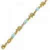 Pulsera Elegante 03.32.0219.07 Oro Laminado, Diseño de Tortuga, con Cristal Turquesa, Pulido, Dorado