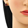 Arete Orejera 02.210.0627 Oro Laminado, con Zirconia Cubica Multicolor, Pulido, Dorado