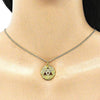 Collares con Dije 04.313.0048.1.20 Oro Laminado, Diseño de Mano de Dios, con Micro Pave Blanca, Pulido, Dorado
