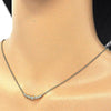 Collares con Dije 04.336.0089.2.16 Plata Rodinada, con Zirconia Cubica Blanca, Pulido, Dorado