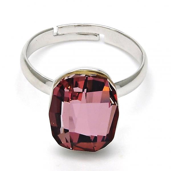 Anillo Multi Piedra 01.239.0011.3 Rodio Laminado, con Cristales de Swarovski Antique Pink, Pulido, Rodinado