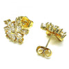 Arete Dormilona 02.283.0047 Oro Laminado, Diseño de Flor, con Zirconia Cubica Blanca, Pulido, Dorado