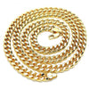 Gargantilla Básica 04.63.1399.30 Oro Laminado, Diseño de Miami Cubana, Pulido, Dorado
