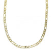 Gargantilla Básica 04.213.0239.24 Oro Laminado, Diseño de Figaro, Pulido, Dorado