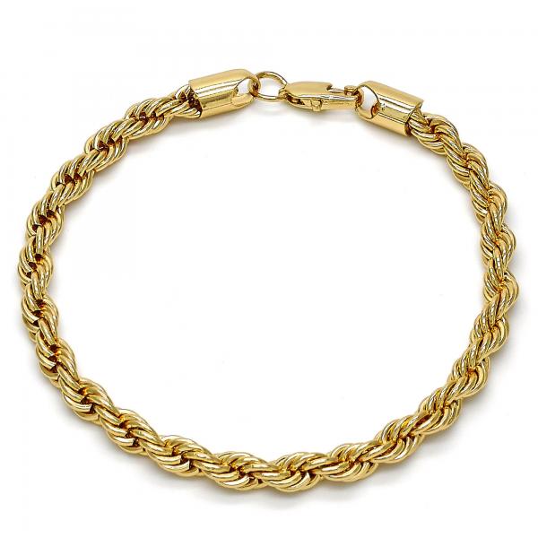 Pulsera Básica 04.242.0041.08GT Tono Dorado, Diseño de Rope, Pulido, Dorado