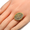 Anillo Multi Piedra 01.118.0030.09 Oro Laminado, con Micro Pave Blanca, Pulido, Dorado