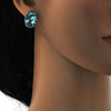 Arete Dormilona 02.239.0015.3 Rodio Laminado, con Cristales de Swarovski Light Turquoise, Pulido, Rodinado