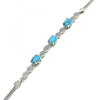 Pulsera Elegante 03.286.0025.07 Plata Rodinada, con Zirconia Cubica Turquoise y Micro PaveBlanca, Pulido, Rodinado