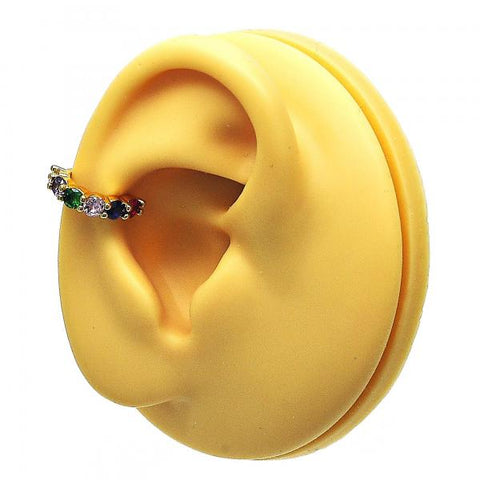 Arete Orejera 02.213.0378 Oro Laminado, con Zirconia Cubica Multicolor, Pulido, Dorado