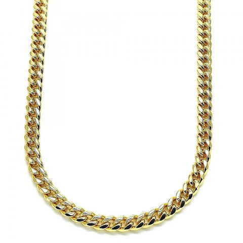 Gargantilla Básica 5.223.012.30 Oro Laminado, Diseño de Miami Cubana, Pulido, Dorado