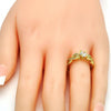 Anillo Multi Piedra 01.99.0097.07 Oro Laminado, Diseño de Infinito, con Zirconia Cubica Blanca y Micro PaveBlanca, Pulido, Dorado