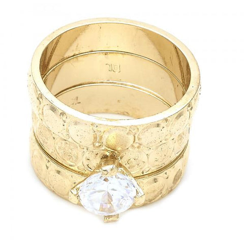 Anillo de Boda 01.91.0049.05 Oro Laminado, con Zirconia Cubica Blanca, Diamantado, Dorado