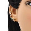 Arete Orejera 02.210.0700.1 Oro Laminado, Diseño de Corazon, con Zirconia Cubica Multicolor, Pulido, Dorado