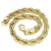 Tobillera Básica 04.213.0207.10 Oro Laminado, Diseño de Rope, Pulido, Dorado