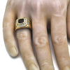 Anillo de Hombre 01.266.0015.11 Oro Laminado, con Zirconia Cubica Granate y Blanca, Pulido, Dorado