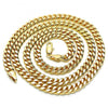 Gargantilla Básica 04.63.1398.24 Oro Laminado, Diseño de Miami Cubana, Pulido, Dorado